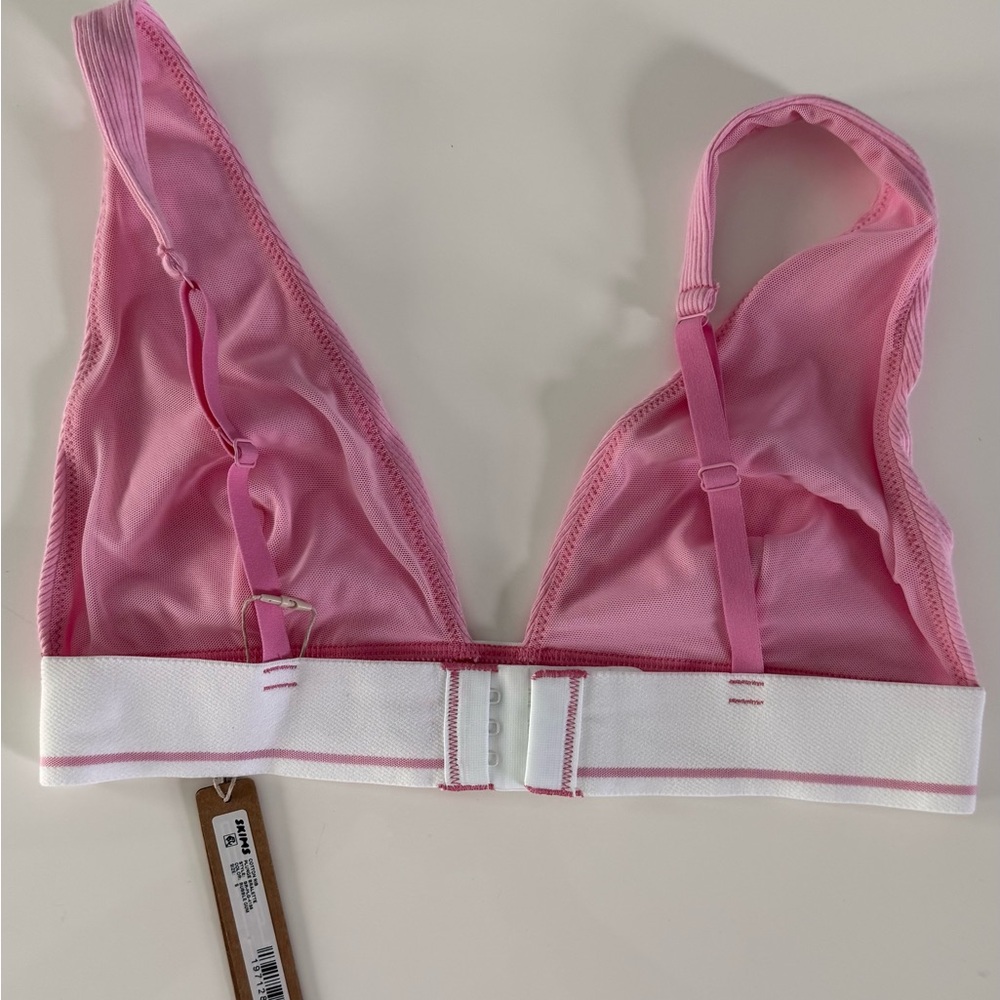 SKIMS 💗 Plunge Cotton Bra Bralette Ribbed triangle | Small | NWT - Picture 7 of 7